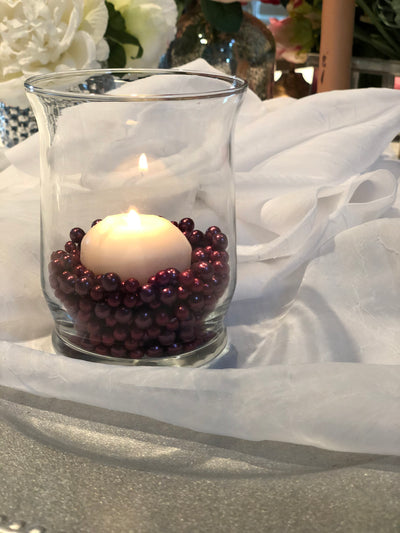 Burgundy Cranberry Pearl Confetti Vase Fillers 500pc Small Pearls No Holes