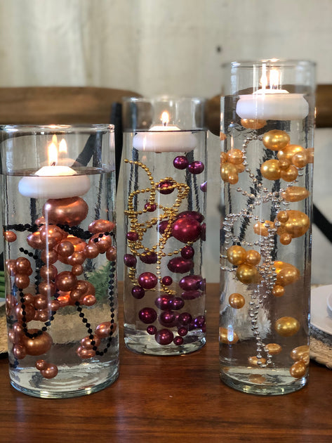 Christmas Pearl Water Gels Beads Floating Candle Centerpiece