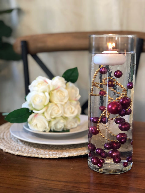 Burgundy Floating Pearl Decoration/Centerpiece – Bungalow Daisy