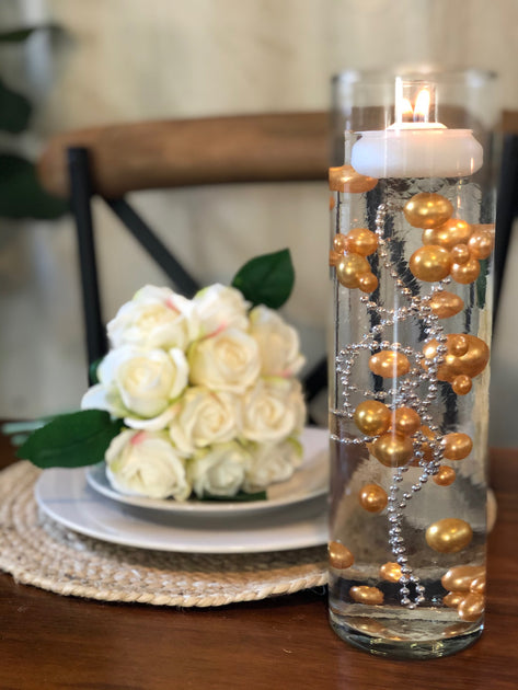 Ombre Floating Pearls Champagne/Gold 60pc mix size pearls. DIY Floating  Pearl Centerpiece