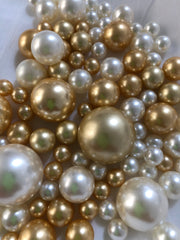 Light Champagne Ivory Pearls, Vase Fillers For Floating Pearl Centerpiece, Table Scatters