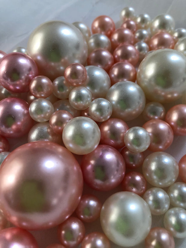 Rose Gold Ivory Pearls, Vase Fillers For Floating Pearl Centerpiece, Table Scatters