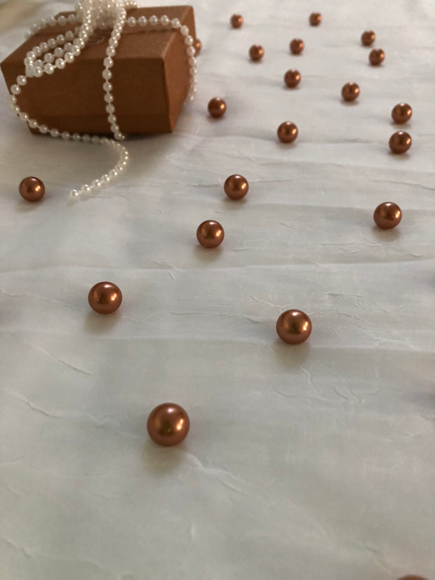Burnt Orange Table Pearls For Wedding And Party, Table Confetti, Vase Fillers