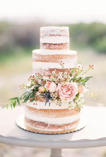 Naked & Rustic Wedding Cake Ideas
