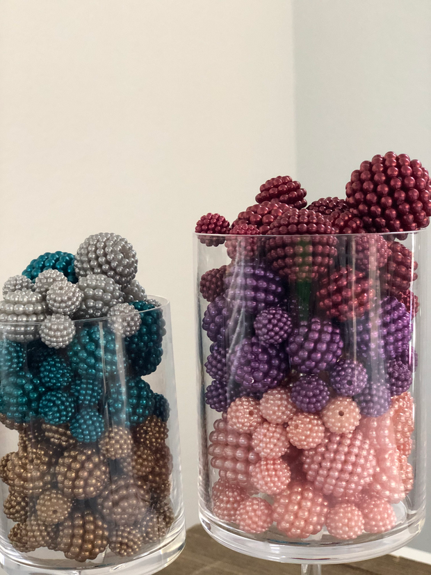 Silver Berry Beads 35pcs For Vase Filler Decors, Centerpieces