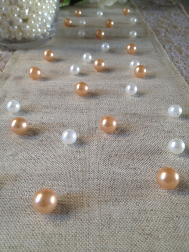 Vintage Table Pearl Scatters Peach And White Pearls For Wedding, Parties, Special Events Decor Table Confetti
