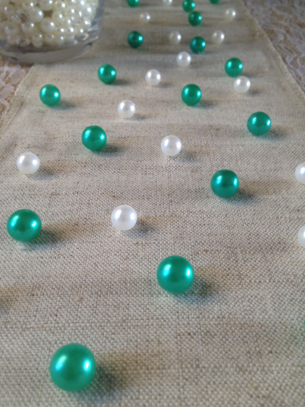 Vintage Table Pearl Scatters Shamrock Green And White Pearls For Wedding, Parties, Special Events Decor Table Confetti