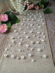 White Pearl Table Scatters, Diamond Scatters For Wedding, Parties, Perfect for wine glass fillers, mason jars.