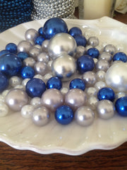 Vase Filler Pearls Royal Blue-Silver-White/80pc