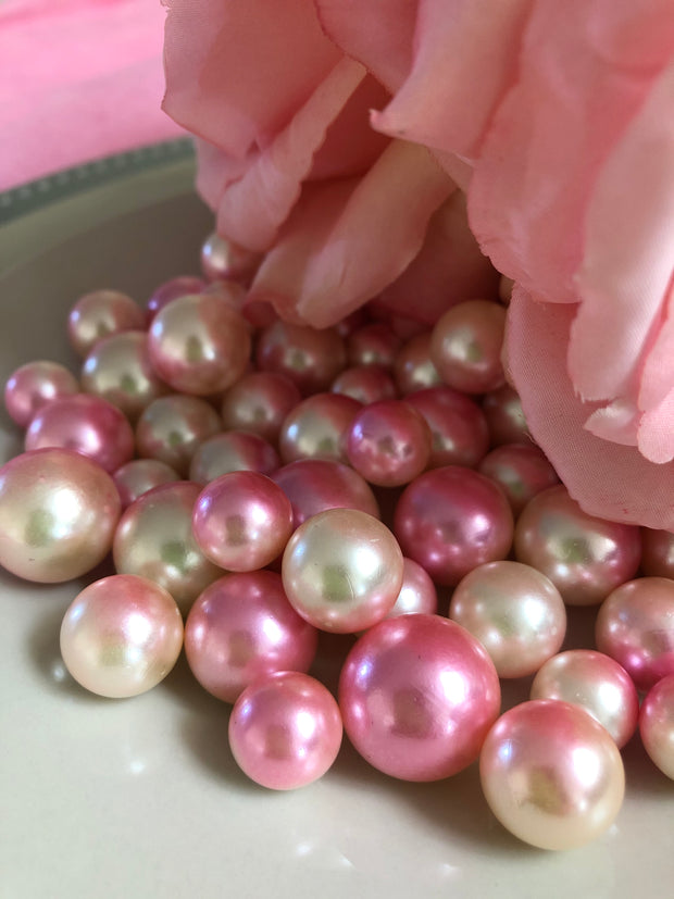 Blush Pink/Pink Floating Pearl Centerpiece Decor, No Hole Pearl