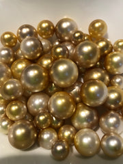 Champagne Gold Vase Filler Pearls For Floating Pearl Centerpiece Decor, No Hole Pearl