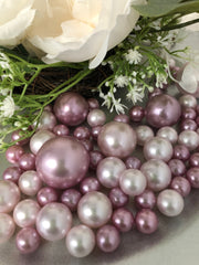 Dusty Rose Blush Floating Pearls - Vase Filler Pearls Jumbo Pearls No Hole Pearls
