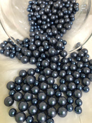 Navy Blue Pearl Confetti Vase Fillers 500pc Small Pearls No Holes