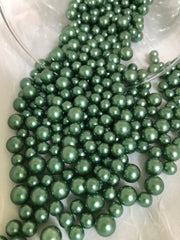 Sage Green Pearl Confetti Vase Fillers 500pc Small Pearls No Holes