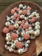 Vase Fillers Light Coral Berry Beads/Pearls/Diamonds Filler, Create beautiful table desert decor perfect for mason jars, wine glass fillers