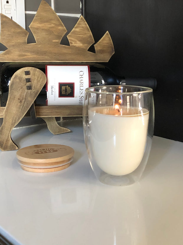 Vanilla Bean Soy Candle, buttercream, vanilla, bourbon, double walled glass candle