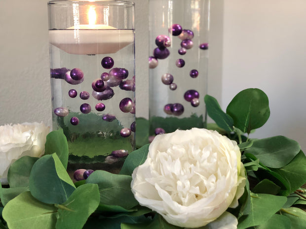 Floating Pearls Ombre/Watercolor Purple/Lilac 60pc mix size pearls. DIY Floating Pearl Centerpiece