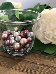 Floating Pearls Ombre/Watercolor Burgundy/Silver 60pc mix size pearls. DIY Floating Pearl Centerpiece