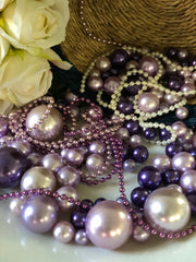 Purple Lilac Lavender Floating Pearl Centerpiece 150pc Mix size no hole pearls