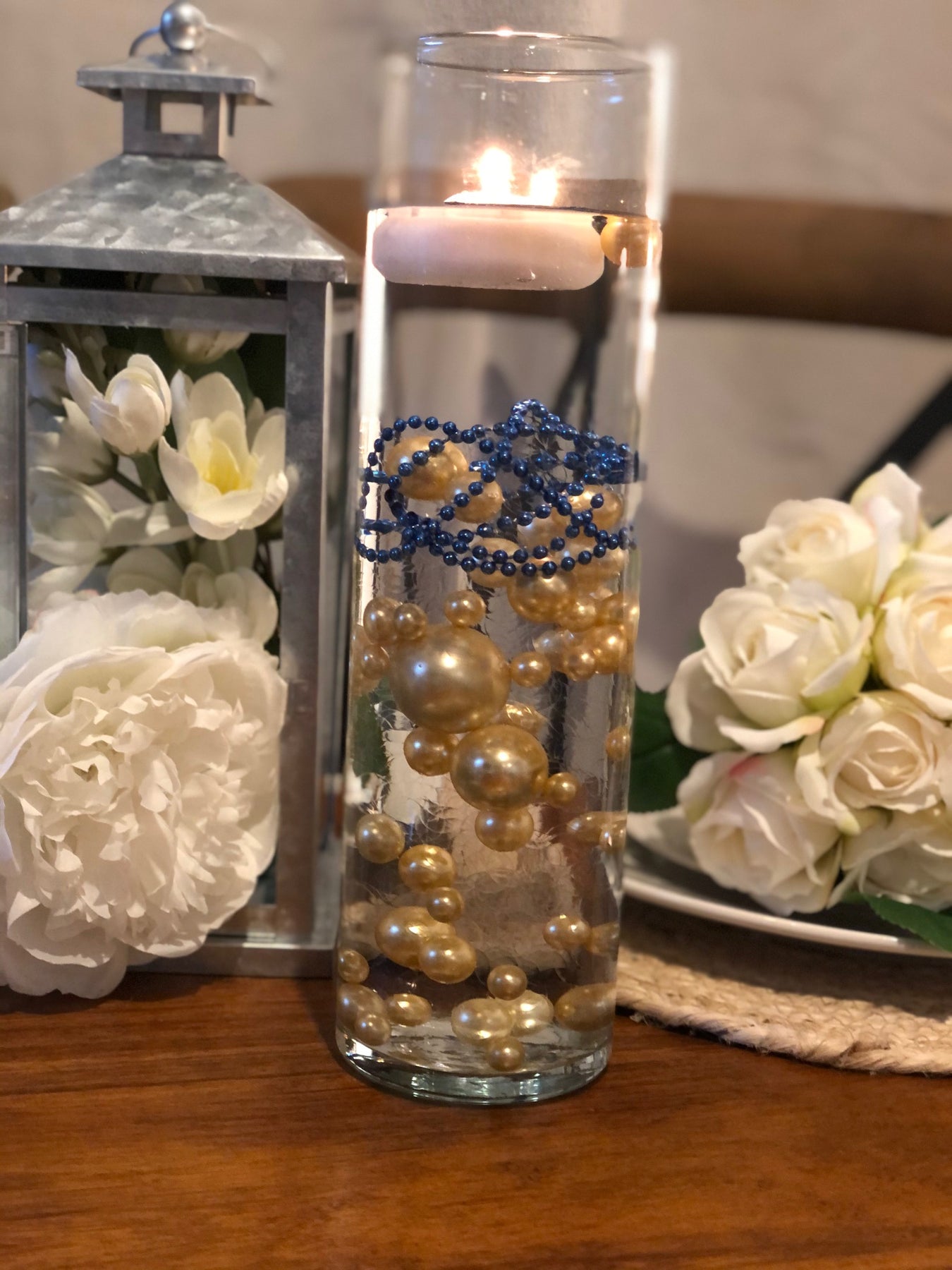 A DIY Candle and Pearl Centerpiece: So Simple, So Glamorous