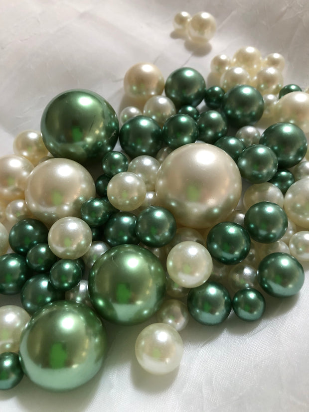 Sage Green Ivory Pearls For Floating Pearl Centerpiece, Table Scatters