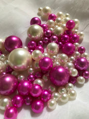 Magenta Ivory Pearls, Vase Fillers For Floating Pearl Centerpiece, Table Scatters