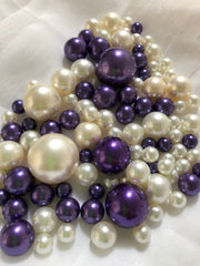 Purple Ivory Pearls, Vase Fillers For Floating Pearl Centerpiece, Table Scatters