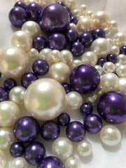 Purple Ivory Pearls, Vase Fillers For Floating Pearl Centerpiece, Table Scatters