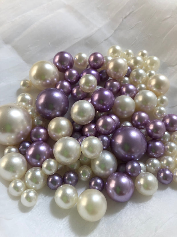 Lavender Ivory Pearls, Vase Fillers For Floating Pearl Centerpiece, Table Scatters