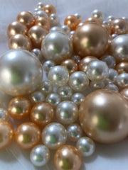 Peach Ivory Pearls, Vase Fillers For Floating Pearl Centerpiece, Table Scatters