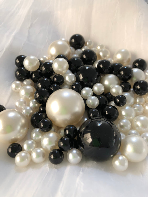 Black Ivory Pearls, Vase Fillers For Floating Pearl Centerpiece Decor