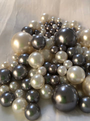 Gray Ivory Pearls, Vase Fillers For Floating Pearl Centerpiece Decor