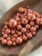 Dusty Coral Rose Vase Fillers For Floating Pearl Centerpiece, Table Scatters