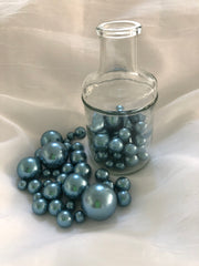 Dusty Blue Vase Filler Pearls, Floating Pearl Centerpiece, Table Scatters