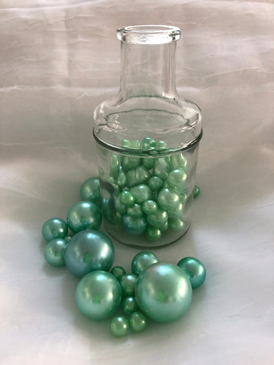 Seafoam Green Vase filler pearls, floating pearl centerpiece, table scatters