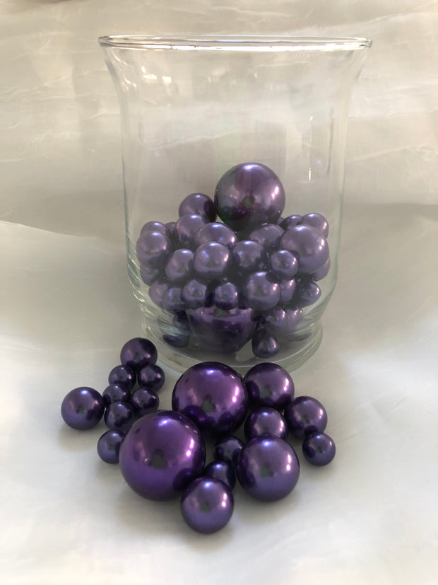 Purple vase filler pearls, floating pearl centerpiece, table scatters