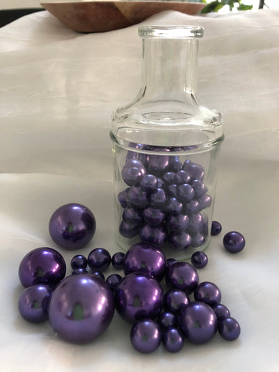 Purple Vase Filler Pearls, Floating Pearl Centerpiece, Table Scatters, No Hole Pearls