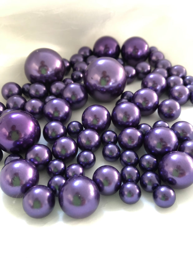 Purple vase filler pearls, floating pearl centerpiece, table scatters