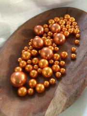 Orange Vase Filler Pearls, Floating Pearl Centerpiece, Table Scatters