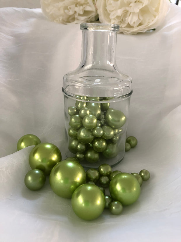 Lime Mint Green Pearls Vase Filler Pearls, Floating Pearl Decor, Table Scatters