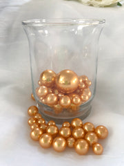 Gold Pearls Vase filler pearls, floating pearl decor, table confetti