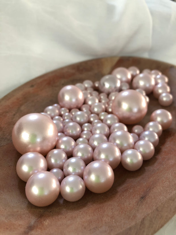 Light Pink Vase Filler Pearls, Floating Pearl Centerpiece, Table Scatters