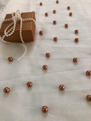 Burnt Orange Table Pearls For Wedding And Party, Table Confetti, Vase Fillers