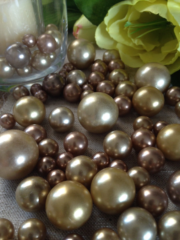 Bronze Copper Gold Wedding Theme Colors, Perfect For Vintage Pearl Table Scatters, Vase Fillers