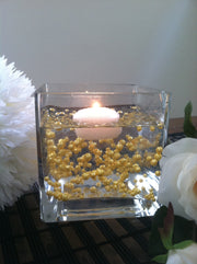 Gold Pearls Candle Votive Fillers (400pcs) No Hole Pearls Mix Size, Table Scatters
