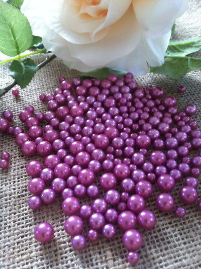 Orchid Pearls Candle Votive Fillers (400pcs) No Hole Pearls Mix Size, Table Scatters