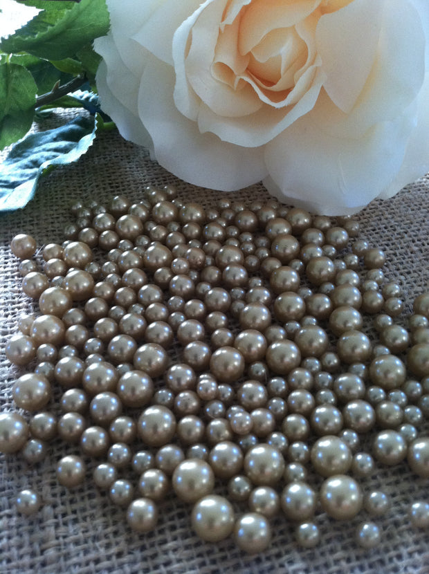 Champagne vase filler pearls, floating pearl centerpiece, table scatters