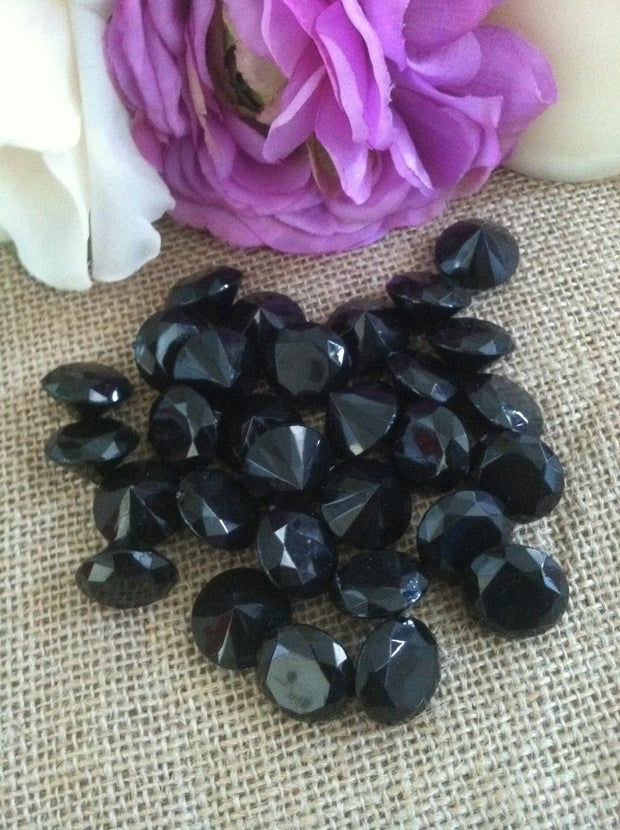 100 Black Diamond Confetti 3/4" Wedding Party Table Decoration Scatter, Vase Filler Gems