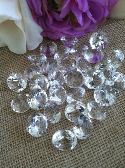 100 Clear Diamond Confetti 3/4" Wedding Party Table Decoration Scatter, Vase Filler Gems