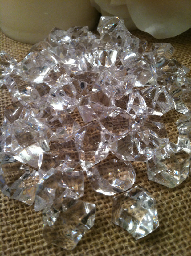 50pc Acrylic Jumbo Diamond Ice Nuggets/Chips Table Scatter-1"